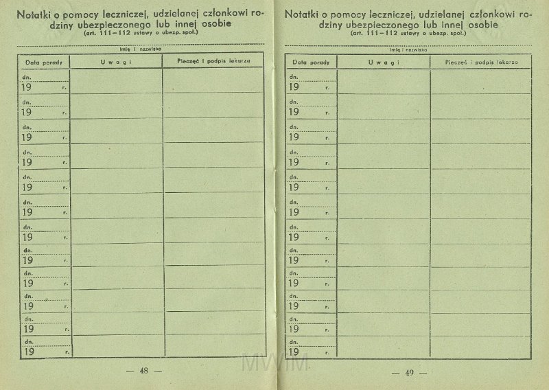 KKE 5431-27.jpg - Dok. Legitymacja ubezpieczeniowa. Legitymacja wydana przez Ubezpieczenia Społeczne w Wilnie dla Michała Katkowskiego (ur. w Taboryszkach), Wilno, 4 IV 1936 r.